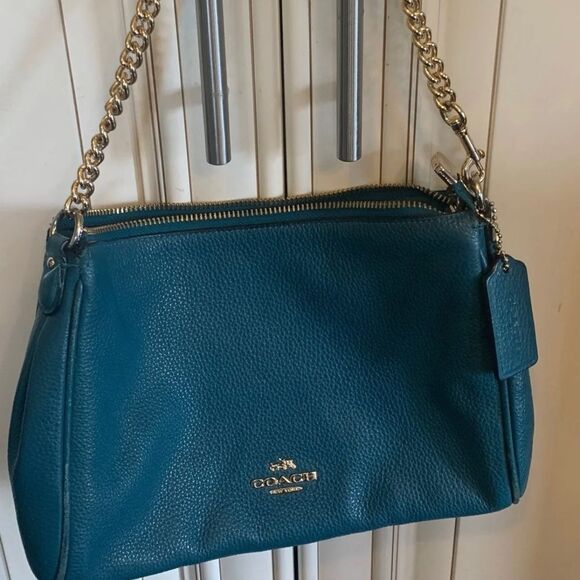 COACH  Horse & Carriage Green Handbag Purse - Picture 1 of 16